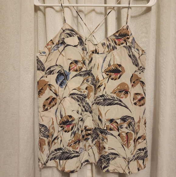 Madewell Tops - Women's Madewell Lightweight Cream/Floral Tank Top Blouse Sz MD